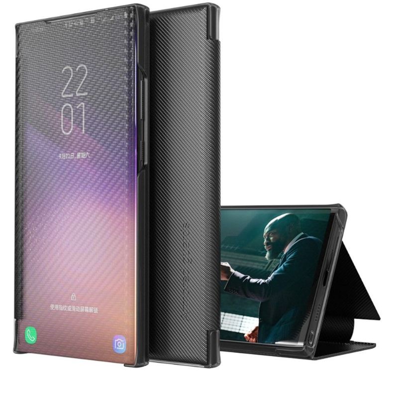 Handyhülle Für Samsung Galaxy A52 5G / A52 4G / A52s 5G Flip Case Kohlefaser