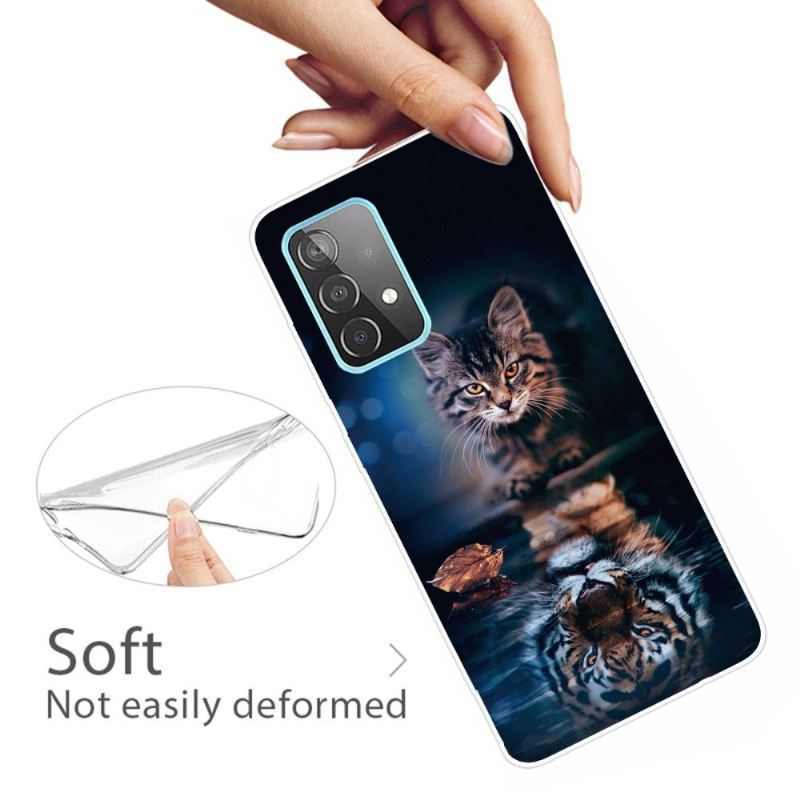 Handyhülle Für Samsung Galaxy A52 5G / A52 4G / A52s 5G Schutzhülle Katzenreflexion