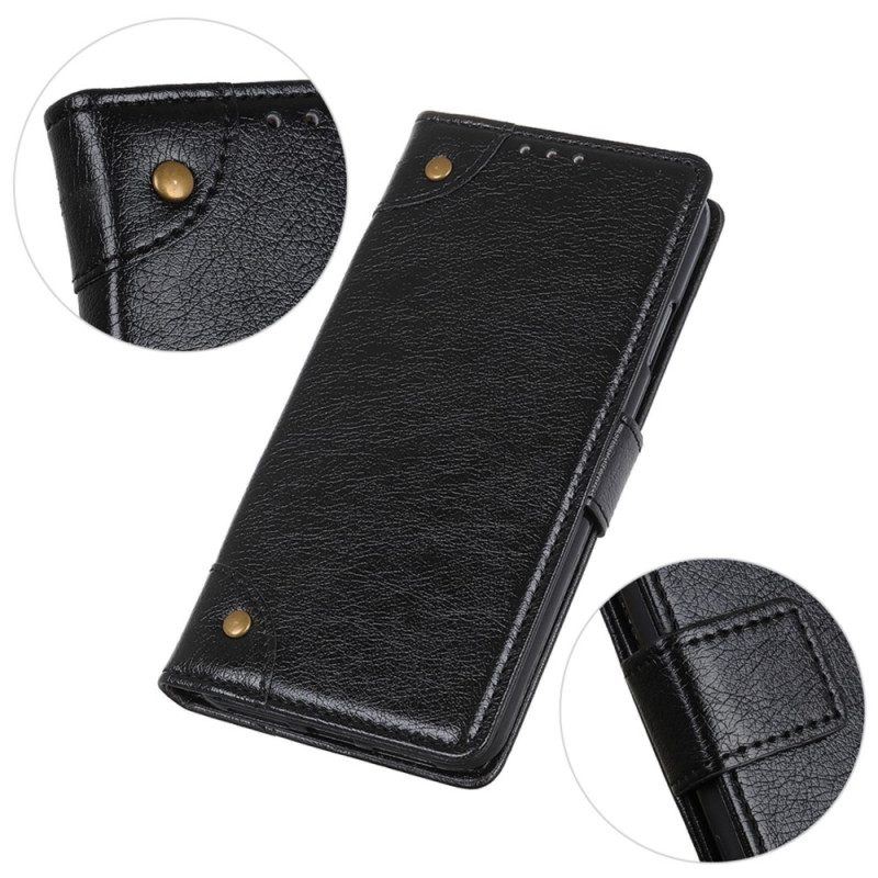 Flip Case Für Honor 50 SE Stil: Nappaleder Mit Vintage-nieten