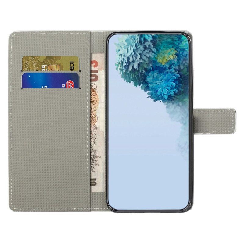 Flip Case Für Samsung Galaxy A14 / A14 5G Blauer Schmetterling