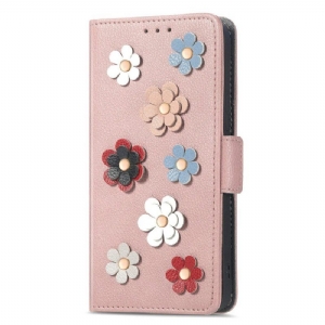 Flip Case Für Samsung Galaxy A14 / A14 5G Dekorative Blumen