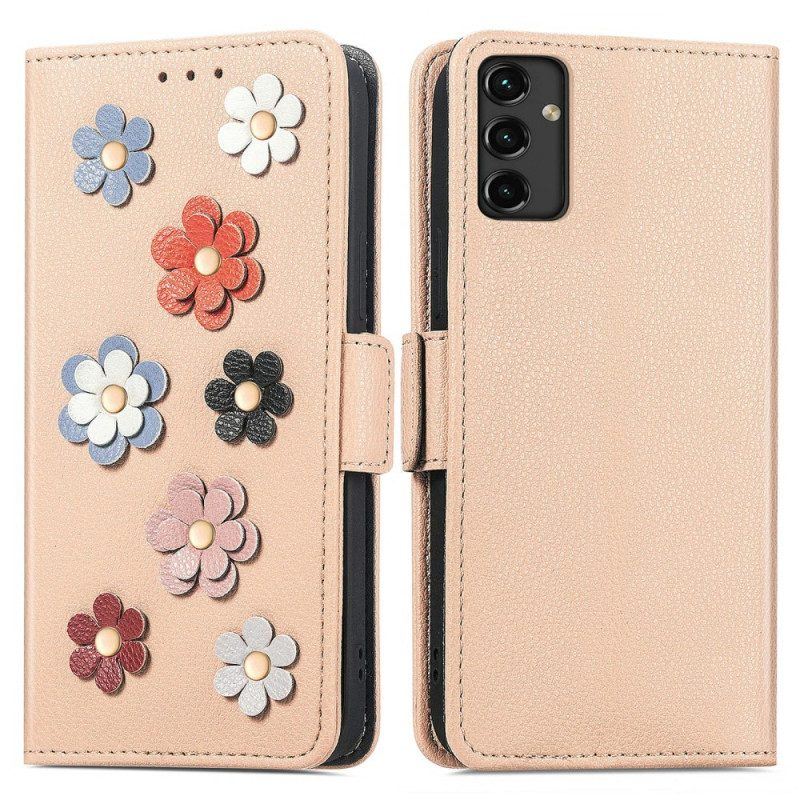 Flip Case Für Samsung Galaxy A14 / A14 5G Dekorative Blumen