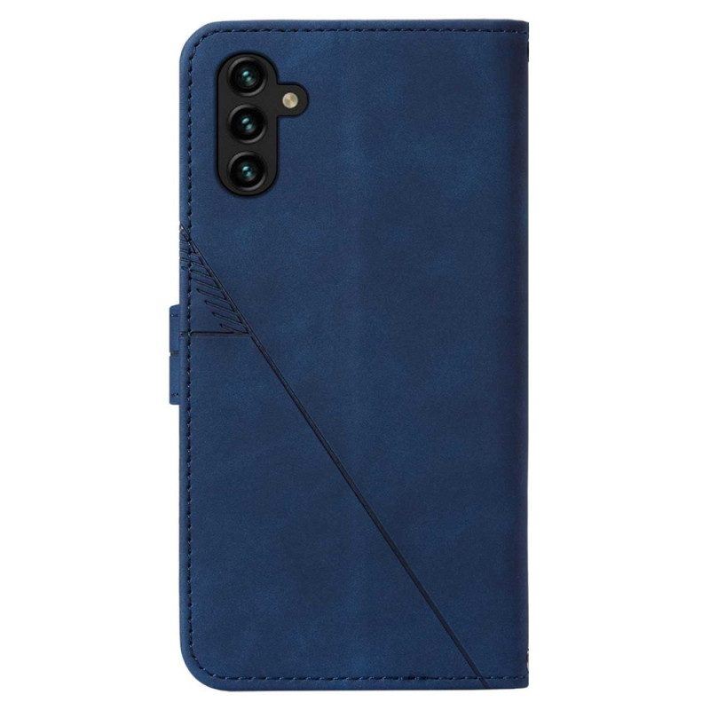 Flip Case Für Samsung Galaxy A14 / A14 5G Dreiecke Mit Lanyard