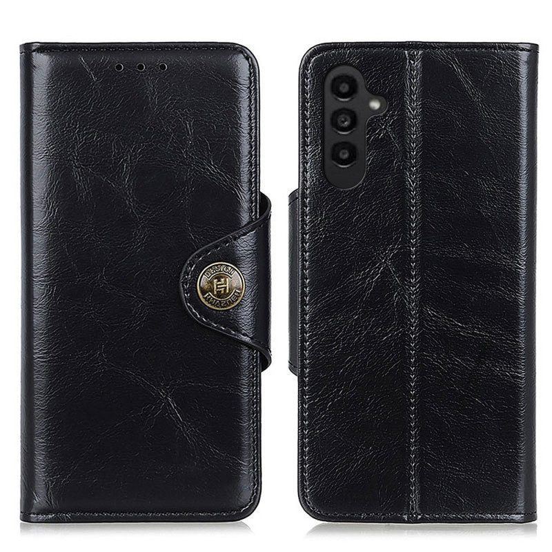 Flip Case Für Samsung Galaxy A14 / A14 5G Kunstleder Mit Knopf