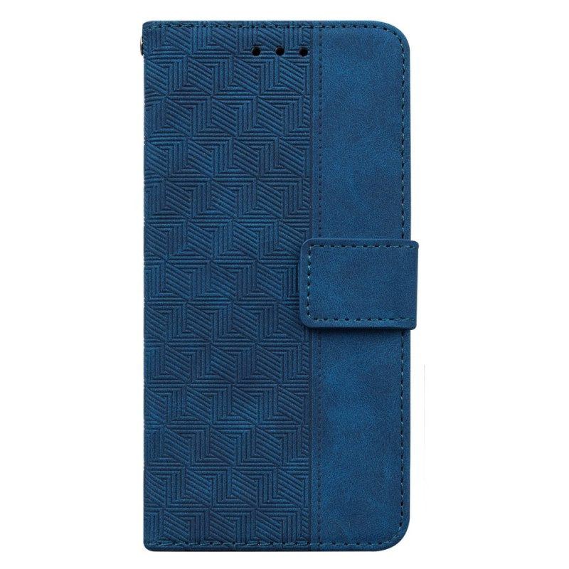 Flip Case Für Samsung Galaxy A14 / A14 5G Mit Kordel Riemchenmuster