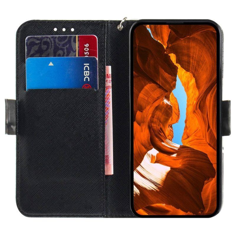 Flip Case Für Samsung Galaxy A14 / A14 5G Mit Kordel Tanga-safari-tiere