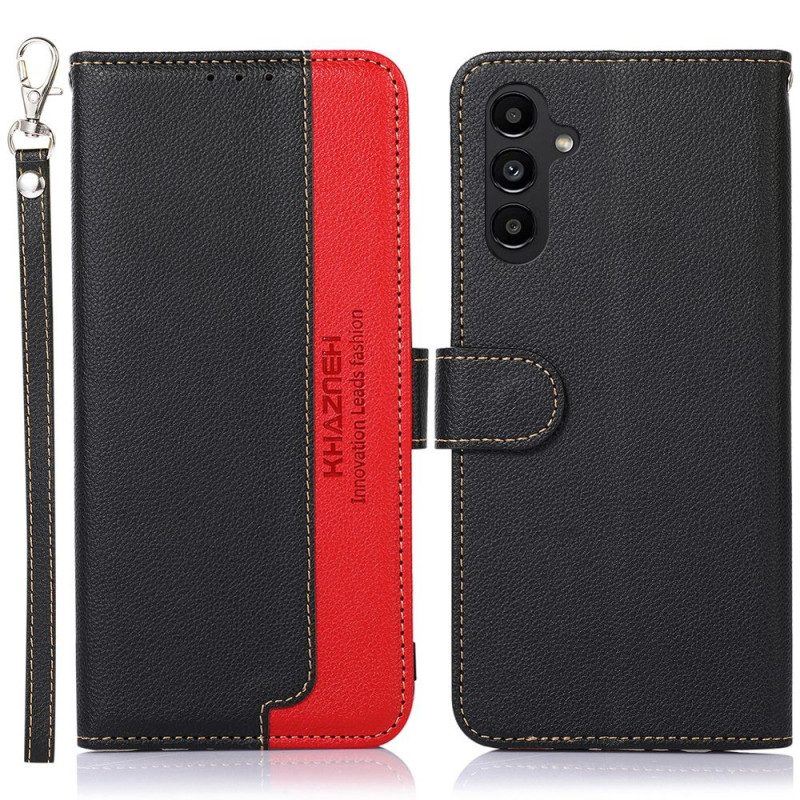 Flip Case Für Samsung Galaxy A14 / A14 5G Rfid-khazneh Im Litschi-stil