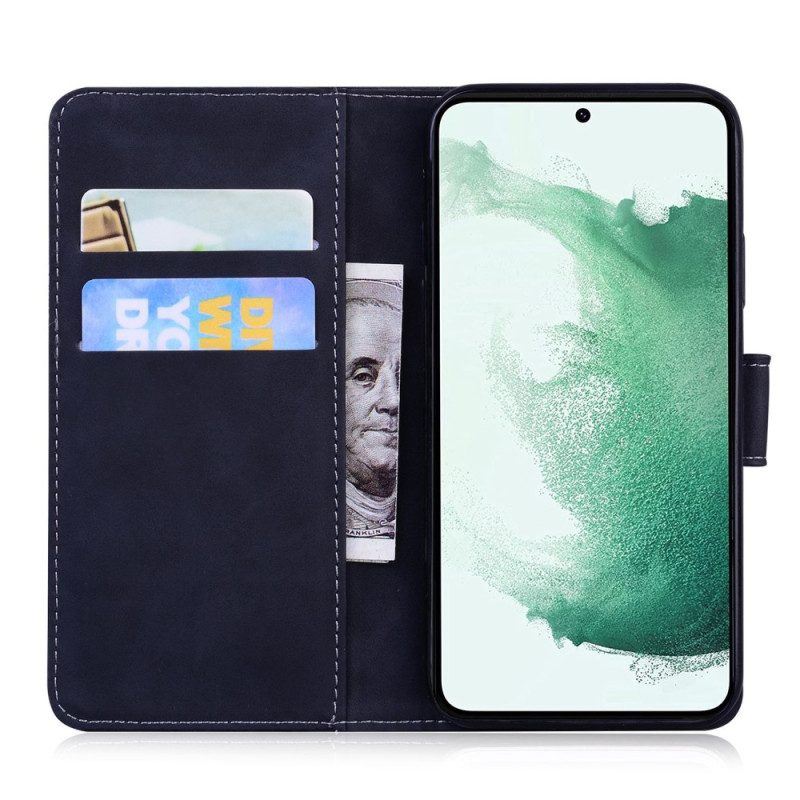 Flip Case Für Samsung Galaxy A14 / A14 5G Tigerdruck