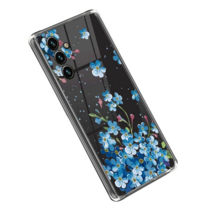 Handyhülle Für Samsung Galaxy A14 / A14 5G Nahtlose Blaue Blumen