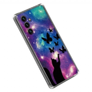 Handyhülle Für Samsung Galaxy A14 / A14 5G Space Cat Silikon