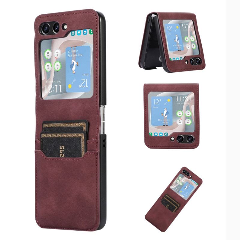 Case Samsung Galaxy Z Flip 5 Retro-kartenetui In Lederoptik