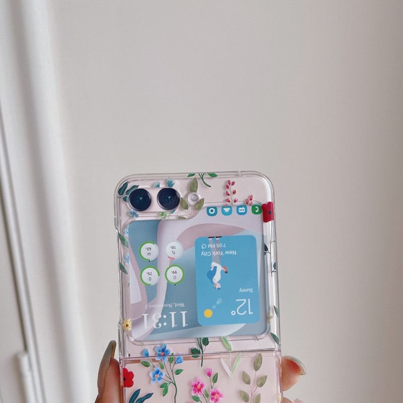 Hülle Für Samsung Galaxy Z Flip 5 Transparente Kleine Blumen