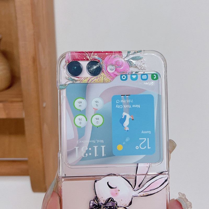 Hülle Samsung Galaxy Z Flip 5 Handyhülle Transparentes Kaninchen