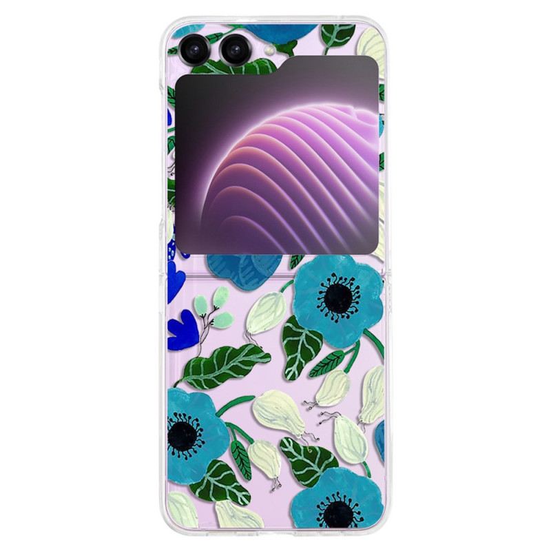 Hülle Samsung Galaxy Z Flip 5 Transparente Hübsche Blumen