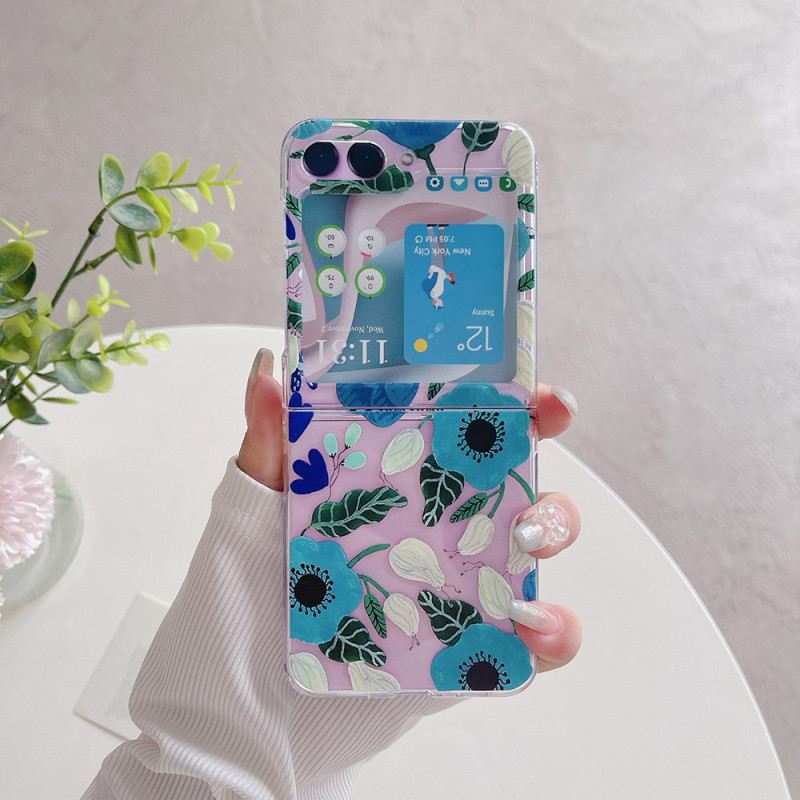 Hülle Samsung Galaxy Z Flip 5 Transparente Hübsche Blumen