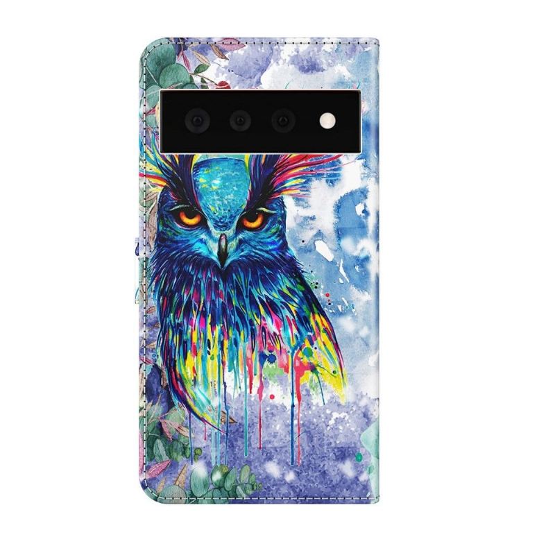 Lederhüllen Für Google Pixel 6 Pro Aquarell Eule