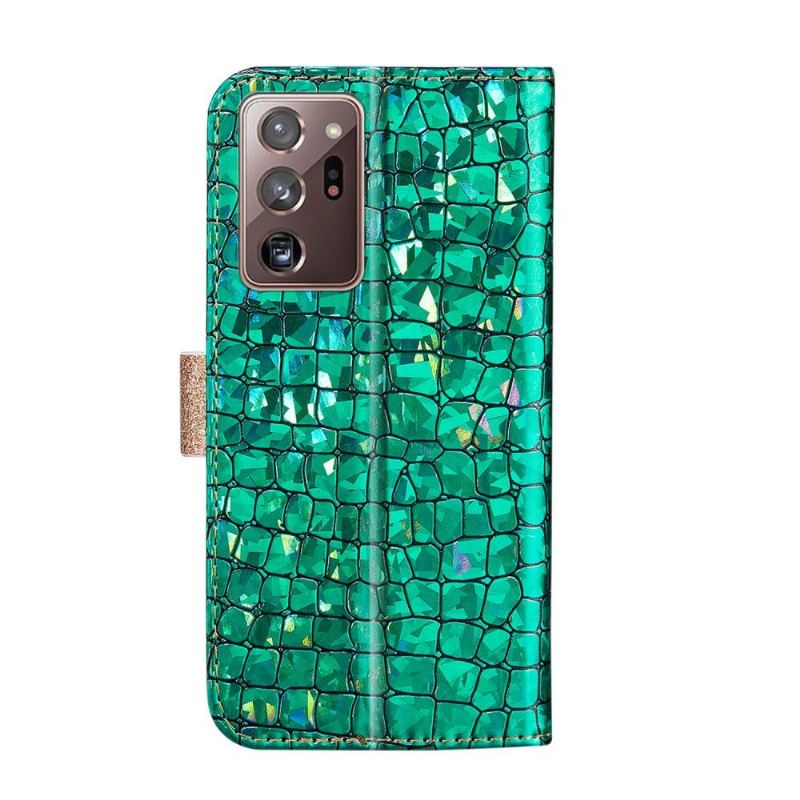 Case Für Samsung Galaxy Note 20 Ultra Glamour-pailletten In Kroko-optik