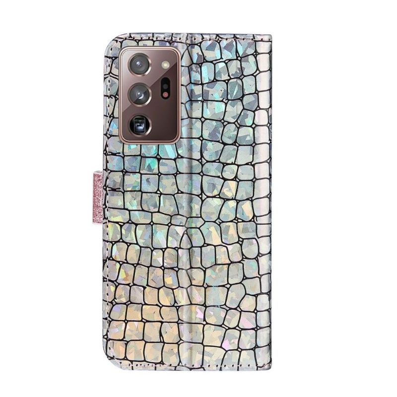 Case Für Samsung Galaxy Note 20 Ultra Glamour-pailletten In Kroko-optik