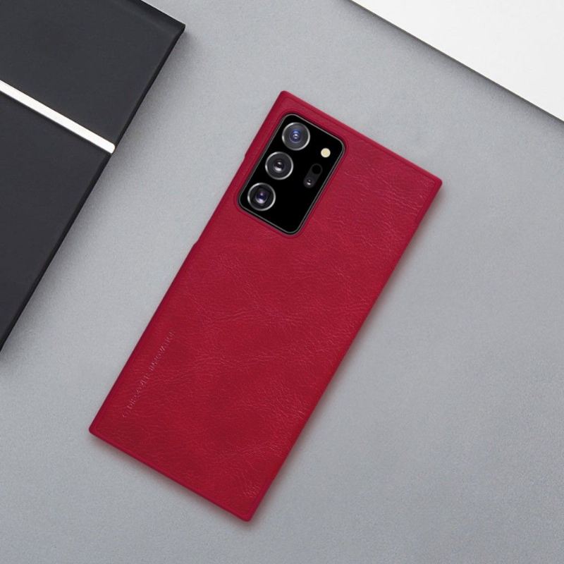 Flip Case Für Samsung Galaxy Note 20 Ultra Qin-ledereffekt - Rot