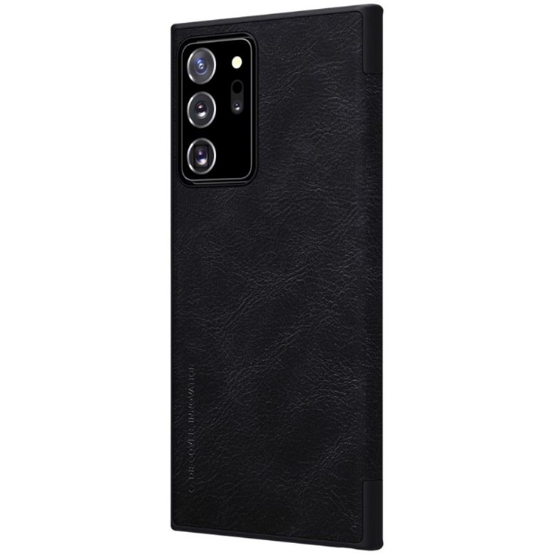 Flip Case Für Samsung Galaxy Note 20 Ultra Qin-ledereffekt - Schwarz