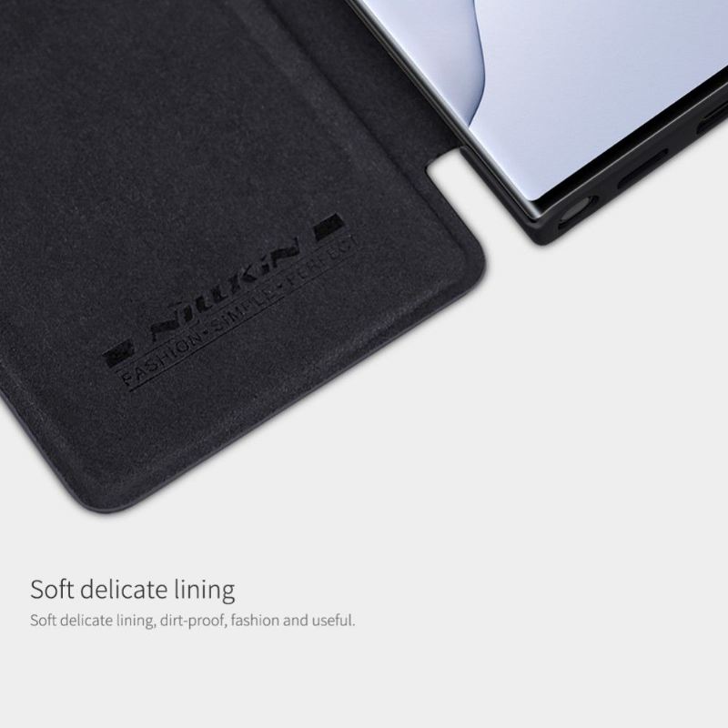 Flip Case Für Samsung Galaxy Note 20 Ultra Qin-ledereffekt - Schwarz