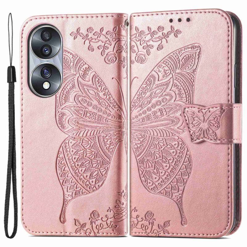 Flip Case Für Honor 70 Barocker Schmetterling