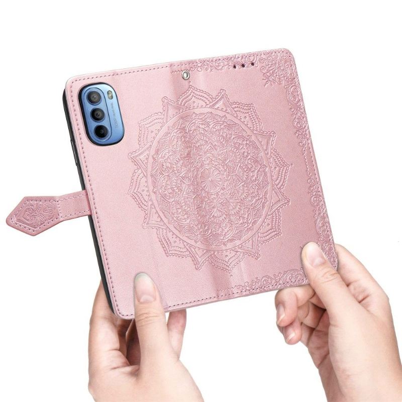 Flip Case Für Motorola Moto G31 / Moto G41 Mandala-relief Aus Kunstleder