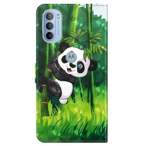 Flip Case Für Motorola Moto G31 / Moto G41 Sitzender Panda