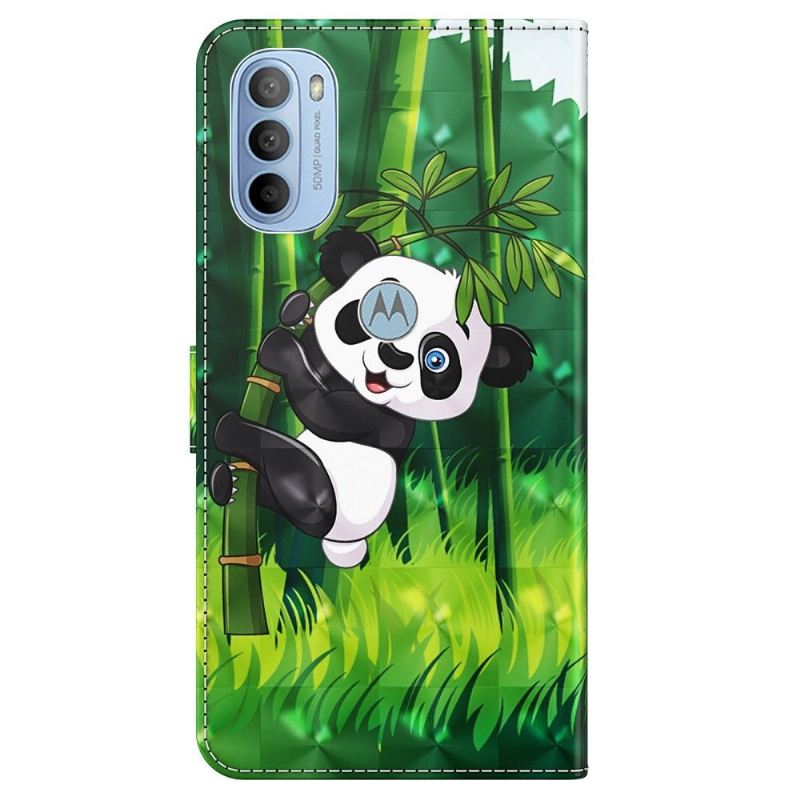 Flip Case Für Motorola Moto G31 / Moto G41 Sitzender Panda