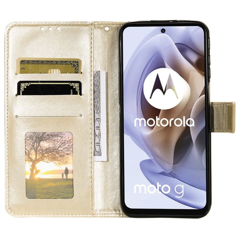 Flip Case Für Motorola Moto G31 / Moto G41 Sonnen-mandala