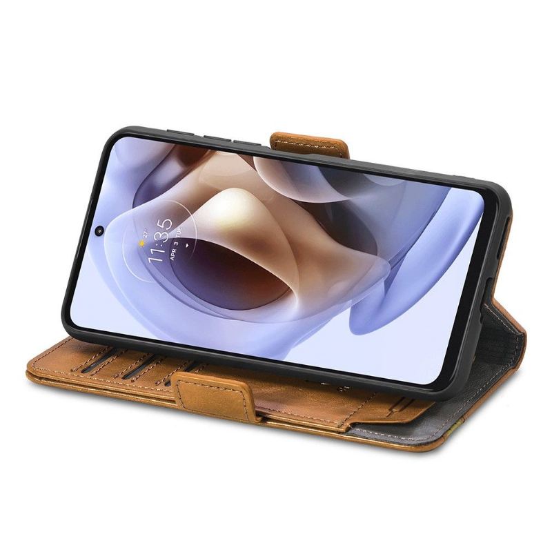 Lederhüllen Für Motorola Moto G31 / Moto G41 Anti-Sturz Flip Case Geschäft Umdrehen