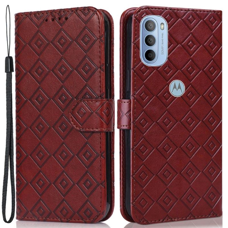 Lederhüllen Für Motorola Moto G31 / Moto G41 Anti-Sturz Flip Case Klappengitter