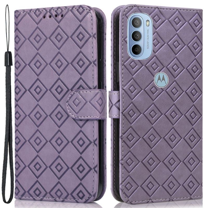 Lederhüllen Für Motorola Moto G31 / Moto G41 Anti-Sturz Flip Case Klappengitter