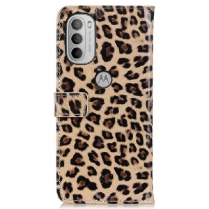 Lederhüllen Für Motorola Moto G31 / Moto G41 Kunstleder Im Leoparden-stil