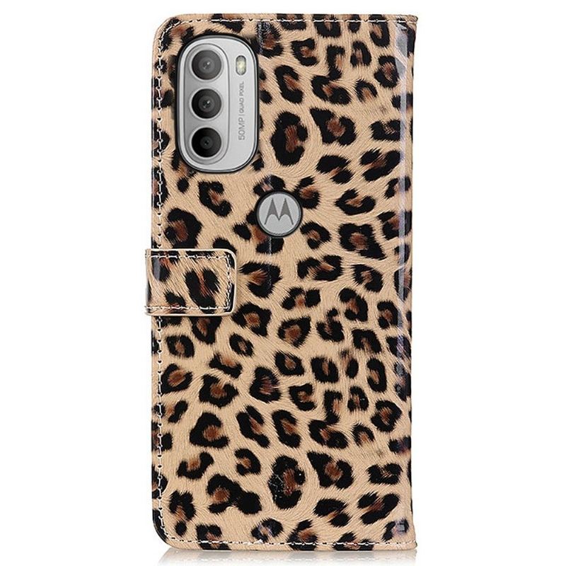 Lederhüllen Für Motorola Moto G31 / Moto G41 Kunstleder Im Leoparden-stil