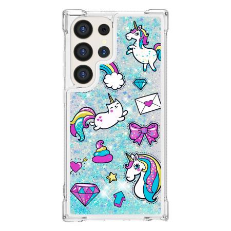 Hülle Samsung Galaxy S24 Ultra 5g Handyhülle Einhorn- Und Diamantglitter