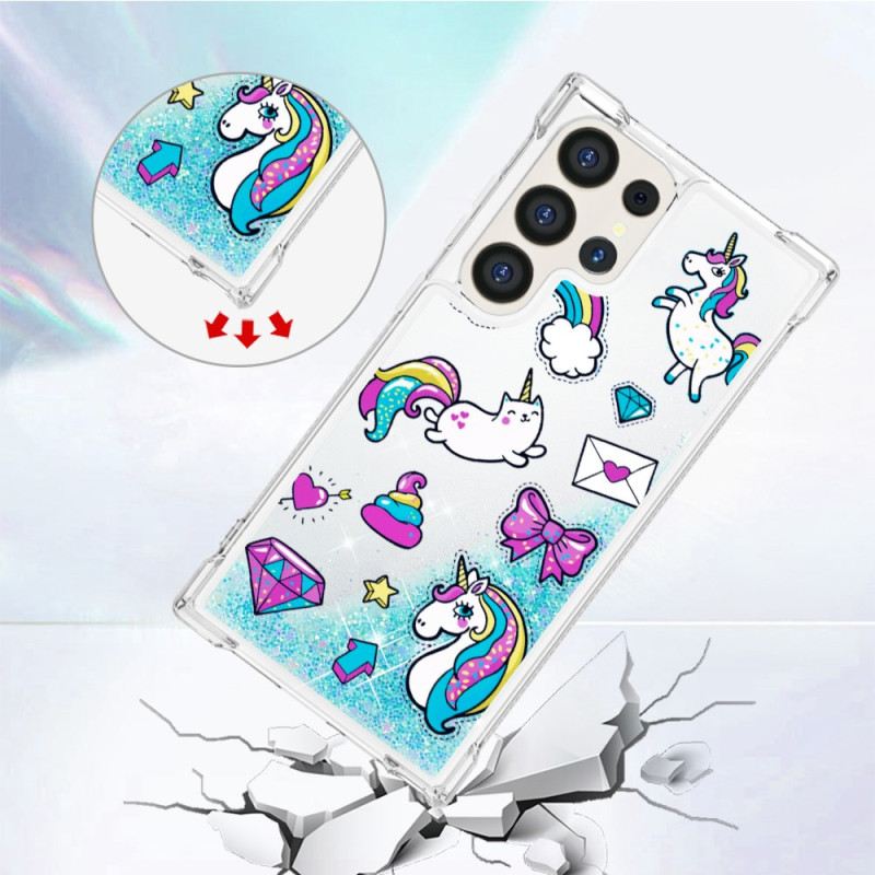 Hülle Samsung Galaxy S24 Ultra 5g Handyhülle Einhorn- Und Diamantglitter