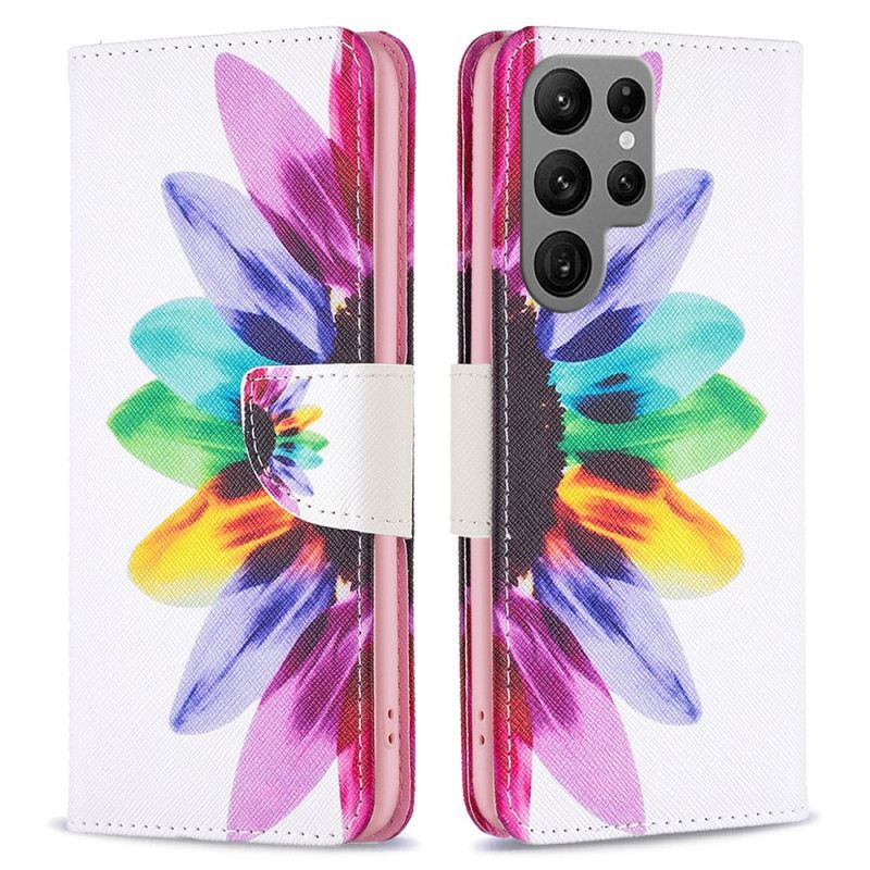 Lederhüllen Für Samsung Galaxy S24 Ultra 5g Aquarellblume