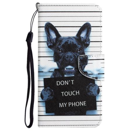 Lederhüllen Samsung Galaxy S24 Ultra 5g Handyhülle Hund Berührt Mein Telefon Nicht Mit Lanyard