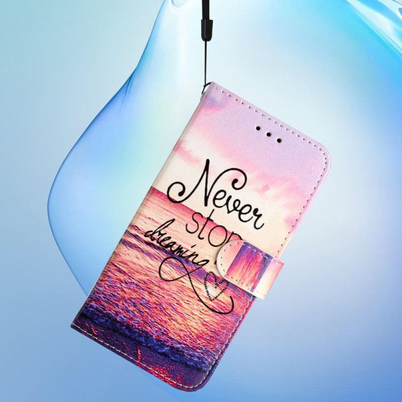 Lederhüllen Samsung Galaxy S24 Ultra 5g Handyhülle Never Stop Dreaming Mit Strap