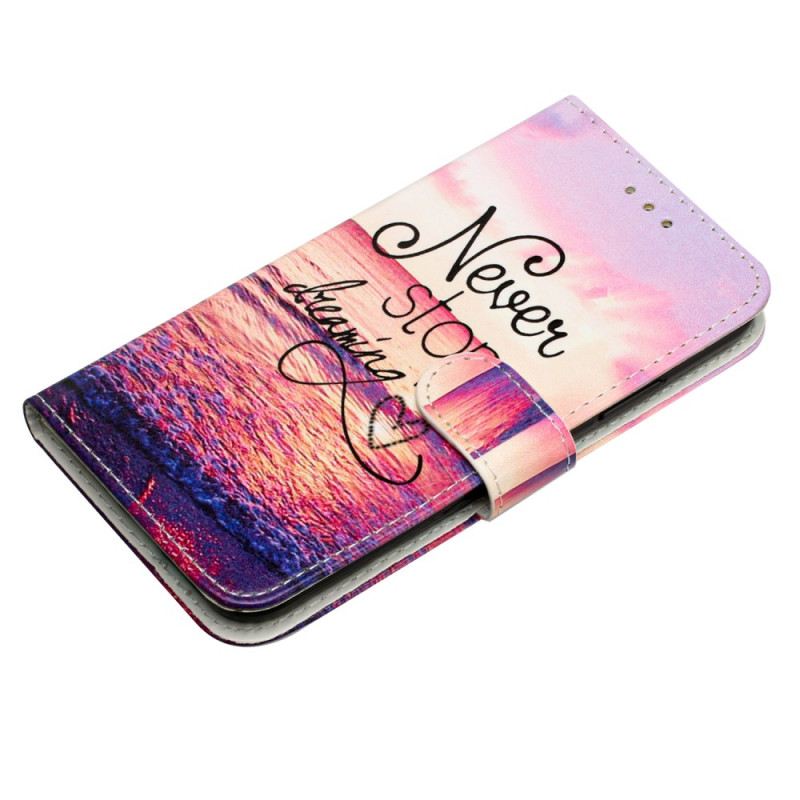 Lederhüllen Samsung Galaxy S24 Ultra 5g Handyhülle Never Stop Dreaming Mit Strap