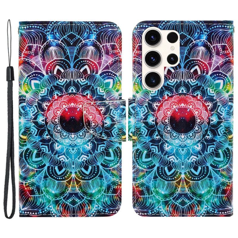 Lederhüllen Samsung Galaxy S24 Ultra 5g Mandala Mit Riemen