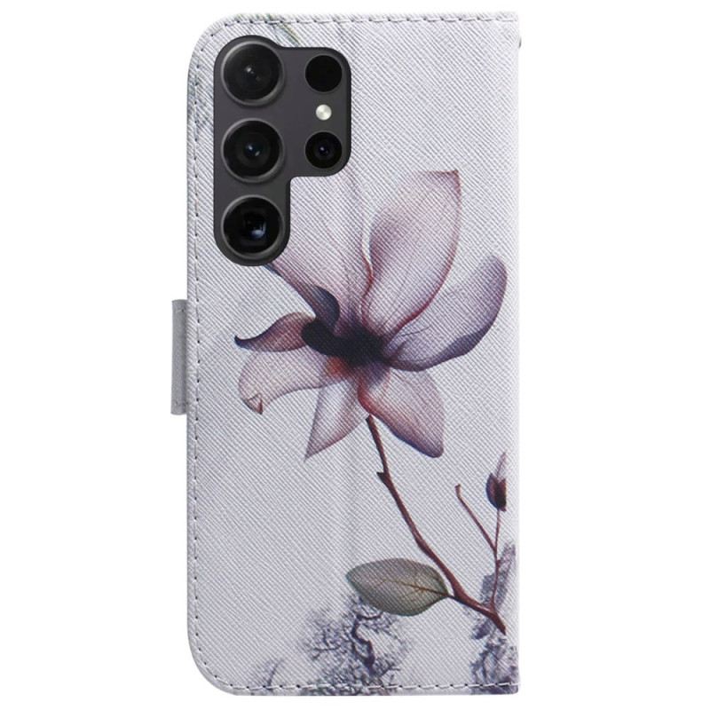 Lederhüllen Samsung Galaxy S24 Ultra 5g Rosa Blume