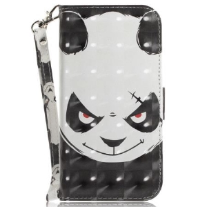 Lederhüllen Samsung Galaxy S24 Ultra 5g Wütender Panda Mit Riemen