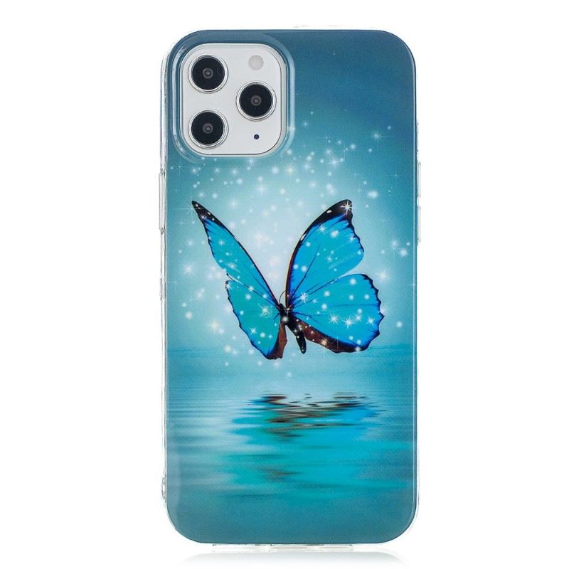 Hülle Für iPhone 12 Pro Max Leuchtender Blauer Schmetterling