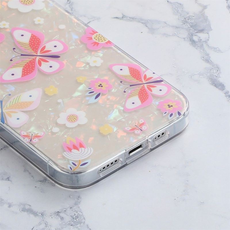 Hülle Für iPhone 12 Pro Max Schmetterlinge Und Blumen