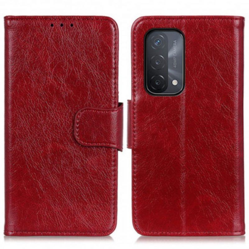 Flip Case Für Oppo A54 5G / A74 5G Gespaltenes Nappaleder