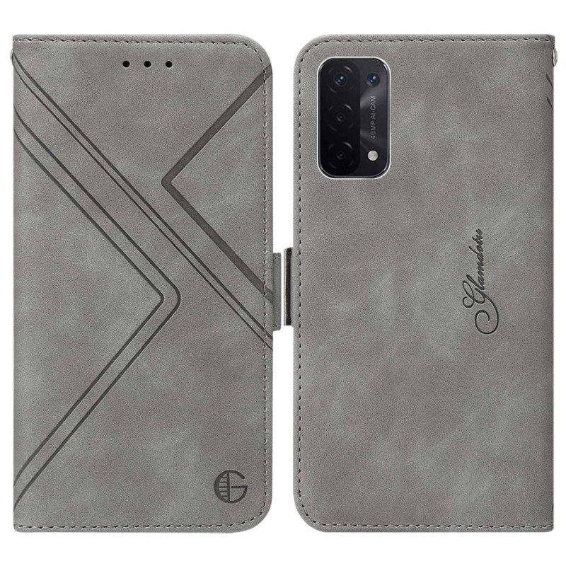 Flip Case Für Oppo A54 5G / A74 5G Kunstleder-rfid