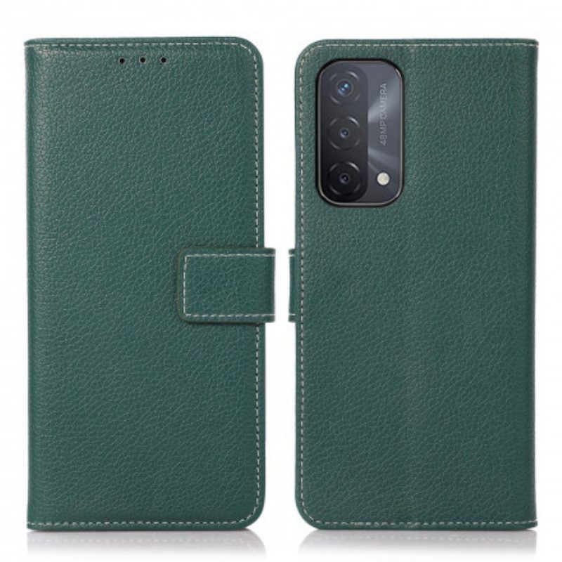 Flip Case Für Oppo A54 5G / A74 5G Litschi-textur