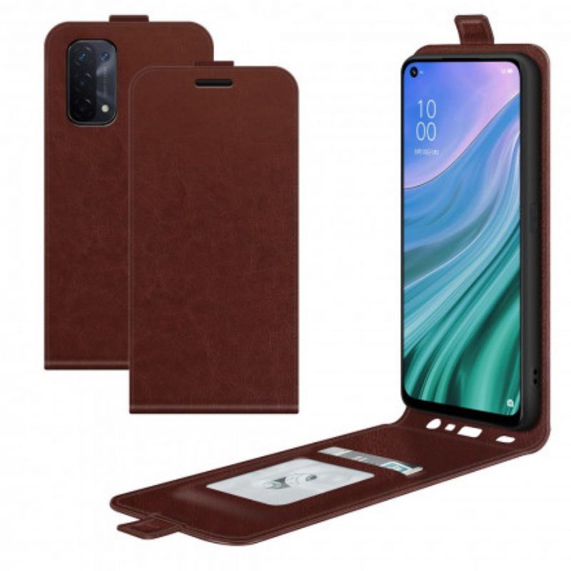 Flip Case Für Oppo A54 5G / A74 5G Flip Case Vertikale Klappe In Lederoptik